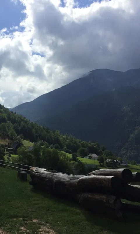 Clouds over the forested Rugova mountains beside the guesthouse
